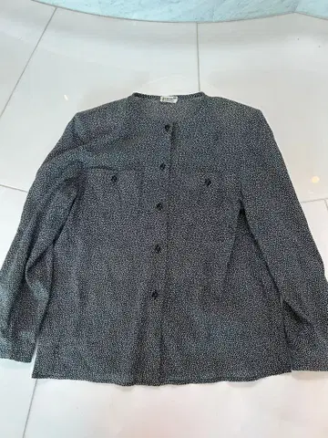 Herno 도트 무늬 긴팔 셔츠 블랙 이탈리아제 44 사이즈