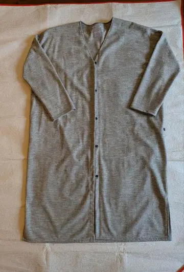 sousou yousou v넥 라이트 코트 울 100% 옅은 그레이