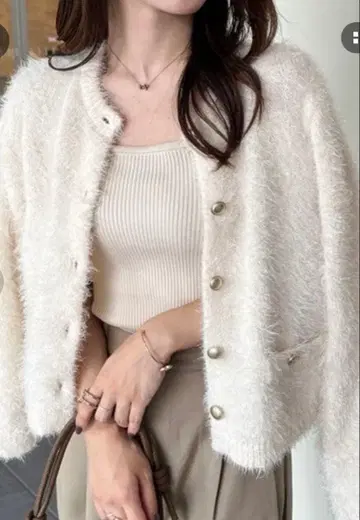 RANAN 골드 버튼 가디건 M