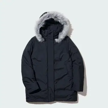 유니클로 하이브리드 다운 코트 L 블랙