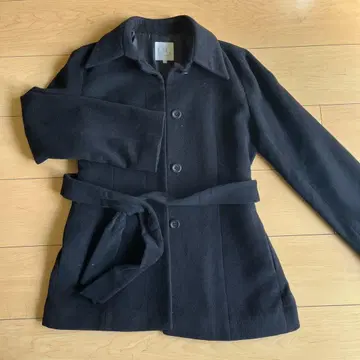 C de C 블랙 울 코트 38