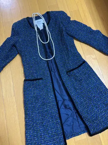 rene 트위드 노카라 코트