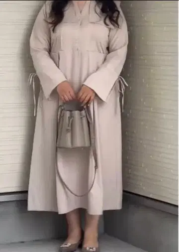 쿠레트 베이지 LL 사이즈 셔츠 원피스