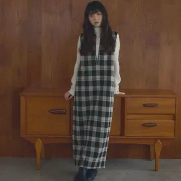체크 원피스 새상품