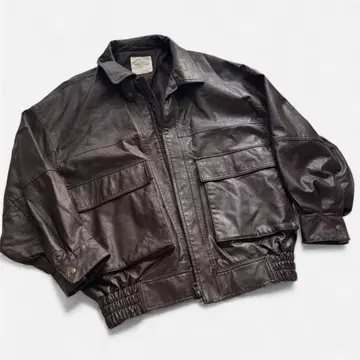 FREAK'S STORE 인조 가죽 블루종 브라운