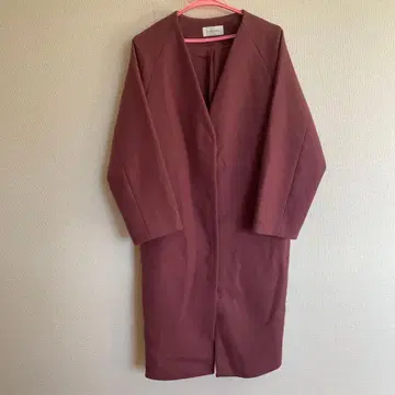 글로벌 워크 핑크 노카라 코트 롱 코트 L