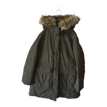 유니클로 울트라 웜 다운 카키 3XL 후드 부착