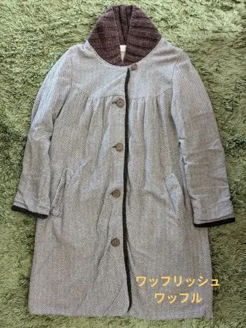 와플리쉬 와플 니트 코트 헤링본