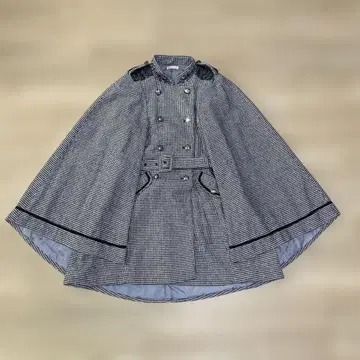 axes femme 엑시즈팜 케이프 코트 하운드투스 패턴 벨트 있음