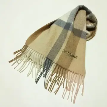 renoma 체크 무늬 머플러 베이지 계열 이탈리아제 캐시미어 100%