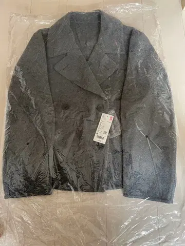 UNIQLO 더블 페이스 숏코트 릴랙스 핏 M 그레이