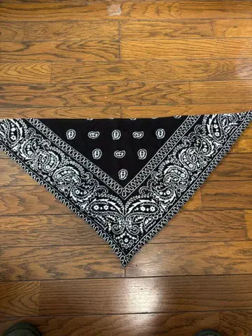 kowga 페이즐리 무늬 니트 반다나 블랙