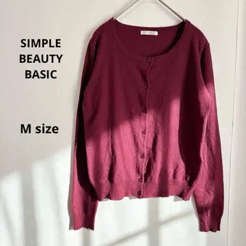 SIMPLE BEAUTY BASIC 가디건 M 버건디 울 혼방