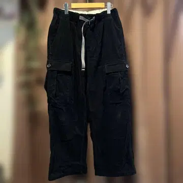 참스 코듀로이 와이드 팬츠 블랙 겨울 캠핑에