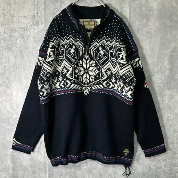 DALE OF NORWAY 두꺼운 노르딕 니트 북유럽 드로 코드 네이비