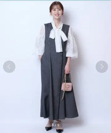 [ JUSGLITTY ] 베스트 원피스 그레이 S