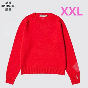 [ 새상품 ] 유니클로 아냐 캐시미어 크루넥 스웨터 빨간색 XXL