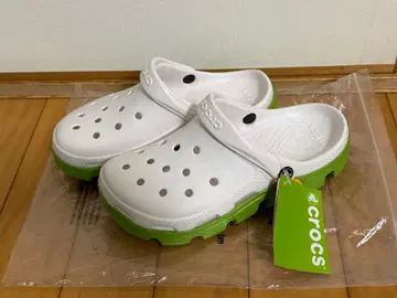 crocs 샌들 화이트/그린 M7