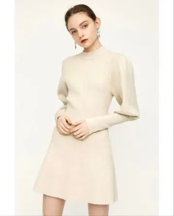 [ sly ] 하이넥 퍼프 슬리브 미니 원피스