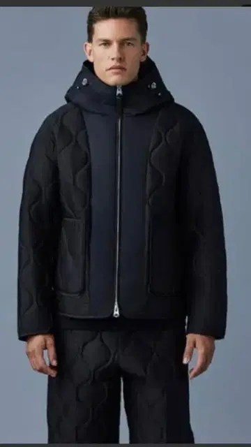 새상품급 MACKAGE GERRY BLACK 퀼팅 블루종 발수