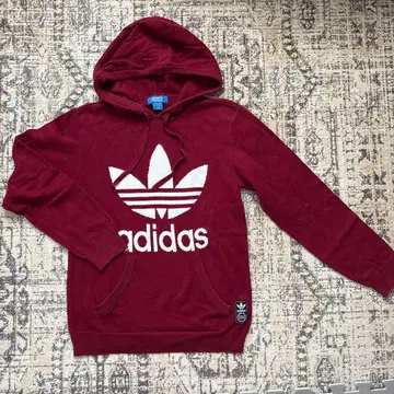 adidas 버건디 니트 후디 후드티