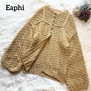 완판 [ Eaphi ] HONEYCOMB KNIT CARDIGAN 카멜