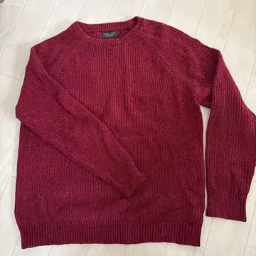 ZARA MAN 버건디 크루넥 스웨터