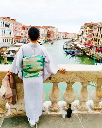 워셔블 기모노 + 교토 Wakka 등 오비 2개