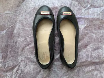 HUNTER 블랙 플랫슈즈 레인 UK3