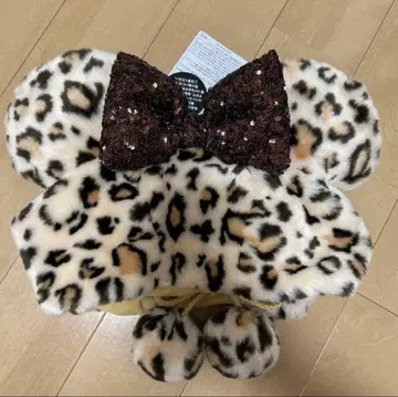 새상품 디즈니 팬캡 미니 레오파드 무늬 브라운