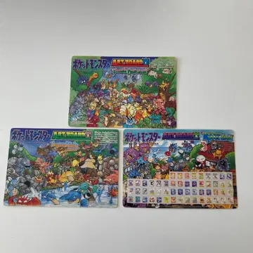 포켓몬스터 아트 보드 점보 카드 3장 월간 코로코로 부록