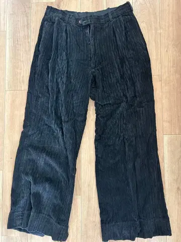 vintage 90's PRONTI 블랙 코듀로이 와이드 팬츠