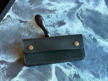 천연 가죽 핸드메이드 장지갑 다크 그린