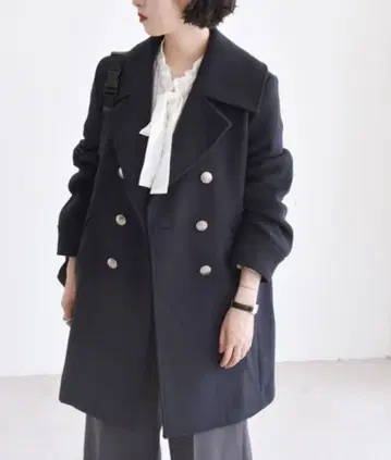 quaranciel 멜톤 빅 칼라 P 코트