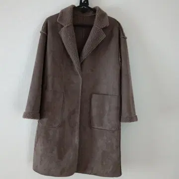 새상품 w closet 보아 무스탕 스웨이드 리버서블 코트 롱 코트