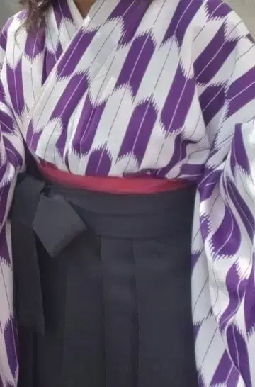 하카마 세트 야가스리 네이비 보라색 졸업식