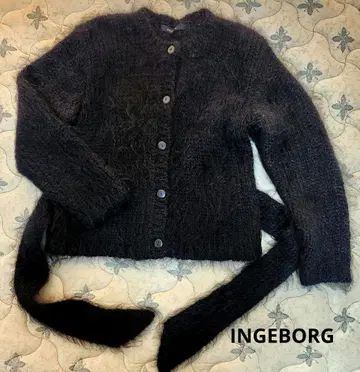 INGEBORG 모헤어 가디건 블랙