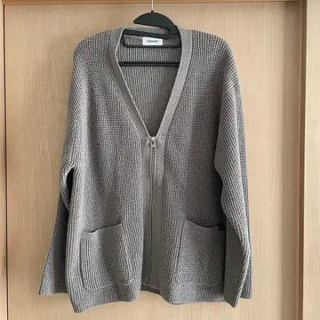 GLOSTER/글로스터 와플 ZIP 니트 V넥 가디건