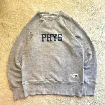 vintage USA제 RUSSELL 짧은 기장 로고 맨투맨 M 그레이