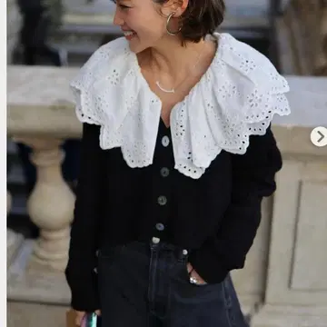 집소피아 블랙 Bloom Cardigan