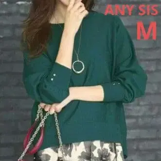 ANYSIS 크루넥 백 슬릿 니트 M