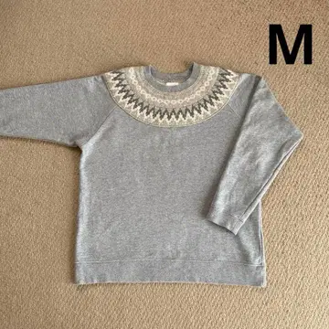 빔즈 울 노르딕 무늬 풀오버 절개 맨투맨 트레이닝복