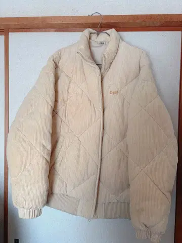 X-girl 코듀로이 퀼팅 다운 자켓