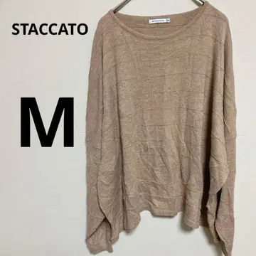 STACCATO 베이지 긴팔 니트 돌먼 슬리브 [ M ]