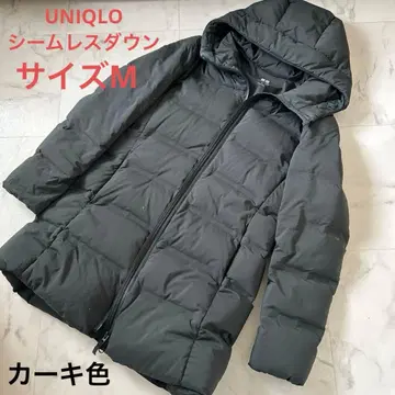 유니클로 심리스 다운 woman M 카키 used