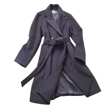 인덱스 울 캐시미어 혼방 벨트 롱 코트 M