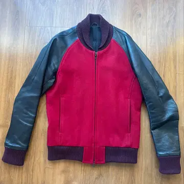 ATTACHMENT 울 가죽 바시티 자켓