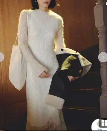 프레이 아이디 시어 레이스 니트 원피스