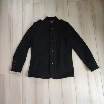 블랙 더플 코트 울 코트