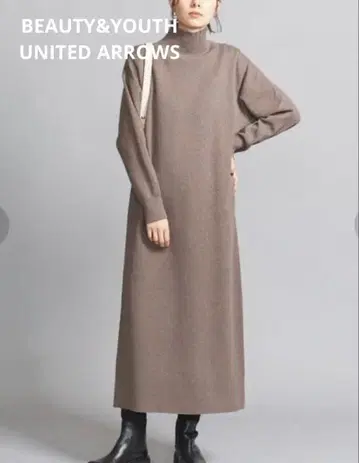 BY 밀라노 리브 터틀넥 니트 원피스 -워셔블-